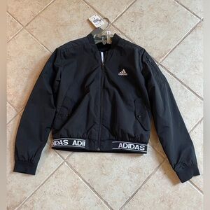 Adidas Black Zip-Up bomber Jacket med new with tags .can be gender neutral